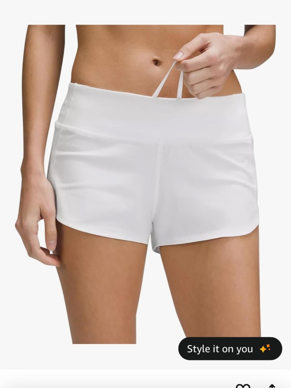Lululemon White Speed Up 2.5” Lined Shorts